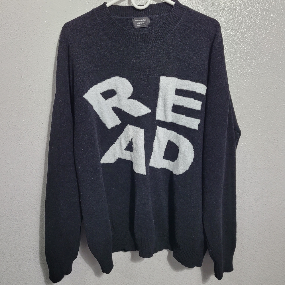 Rebel+Fleur Black& White Graphic Sweater